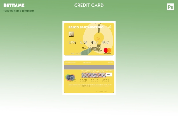 Шаблон за мастер картички во модерен стил Argentina Banco Santander Río